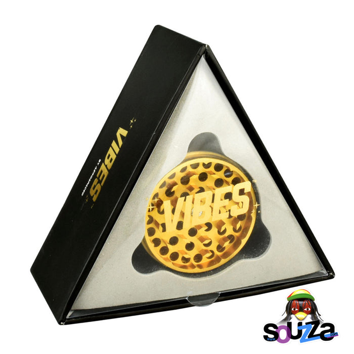 VIBES Anodized Metal Grinder | 4pc | 2.5" in triangle packaging