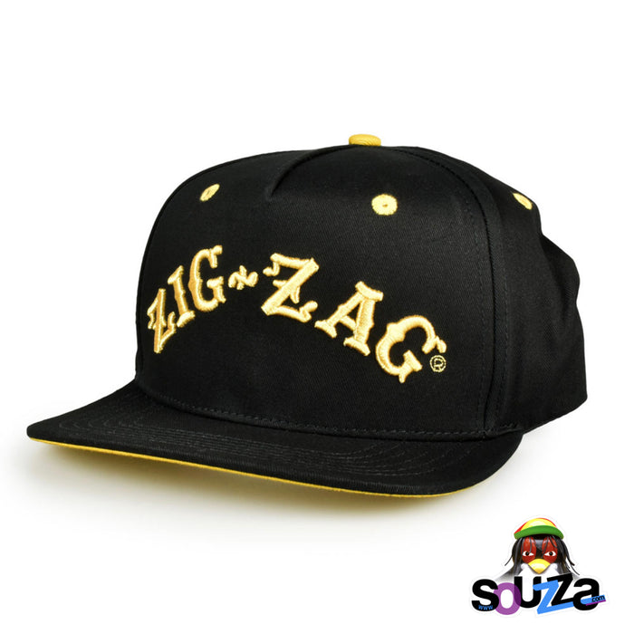 Zig-Zag Logo Black and Gold Snapback Hat