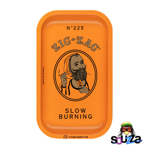 Zig Zag Small Metal Rolling Tray | Orange | 10" x 6"